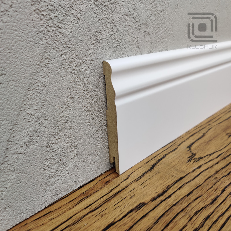 Плінтус МДФ Хвиля 100х12х2000 мм. MDF-V100 Білий RAL 9003