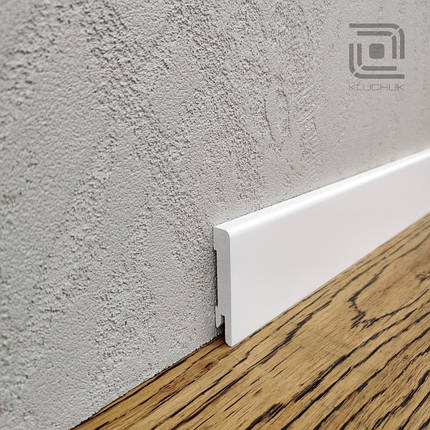 Плінтус МДФ прямий 60х12х2000 мм. MDF-М60 Білий RAL 9003, фото 1