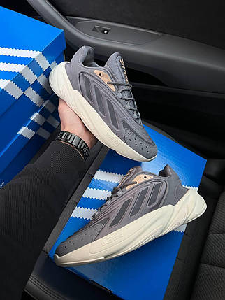 Чоловічі кросівки Adidas Ozelia Grey Gold Адідас Озелія сірі текстиль повсякденні легкі, фото 1