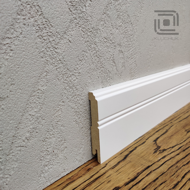 Плінтус МДФ LightForm 100х12х2000 мм. MDF-LF02 Білий RAL 9003