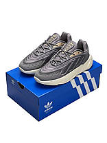 Чоловічі кросівки Adidas Ozelia Grey Gold Адідас Озелія сірі текстиль повсякденні легкі, фото 3