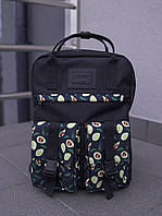Сучасний шкільний рюкзак авокадо, чорний шкільний рюкзак, рюкзак з авокадо чорний