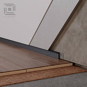 Алюмінієвий плінтус прихованого монтажу 20х12 мм (фарбований по RAL) з тіньовим швом