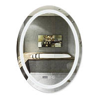 Зеркало Mideya DDC-F801, 600х800 мм настенное овальное с LED подсветкой и антизапотеванием для ванной комнаты
