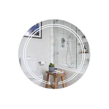 Дзеркало Jay N настінне кругле R590 мм з LED підсвічуванням та антизапотіванням для ванної кімнати