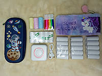 Міні принтер,термопринтер,портативний дитячий принтер VIP КОМПЛЕКТ з 3D пеналом з космонавтом еае