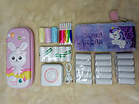 Міні принтер,термопринтер,портативний дитячий принтер VIP КОМПЛЕКТ з 3D пеналом з кроликом еае