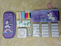 Міні принтер,термопринтер,портативний дитячий принтер VIP КОМПЛЕКТ з фіолетовим 3D пеналом з єдинорогом еае