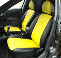 Чехлы на сиденья Сеат Толедо (Seat Toledo), универсальные авточехлы из экокожи в Украине Черно-желтый