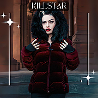 Оригинальная Бархатная Куртка бренд Killstar Лиза Луна (Кровь) Неформальный Стиль