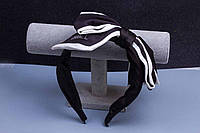 Черный обруч для волос с черным бантом солоха