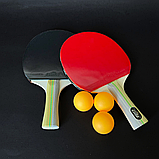 Ракетка для настільного тенісу CIMA, Тенісний набір 2 ракетки 3 м'ячі, Набір для настільного тенісу (CM700), фото 2