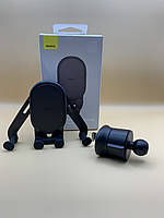 Автомобильный держатель (холдер) для телефона на дефлектор Baseus Stable Black