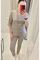 Жіночий медичний костюм колір мокко тканина стрейч-коттон (розмір 42-56)