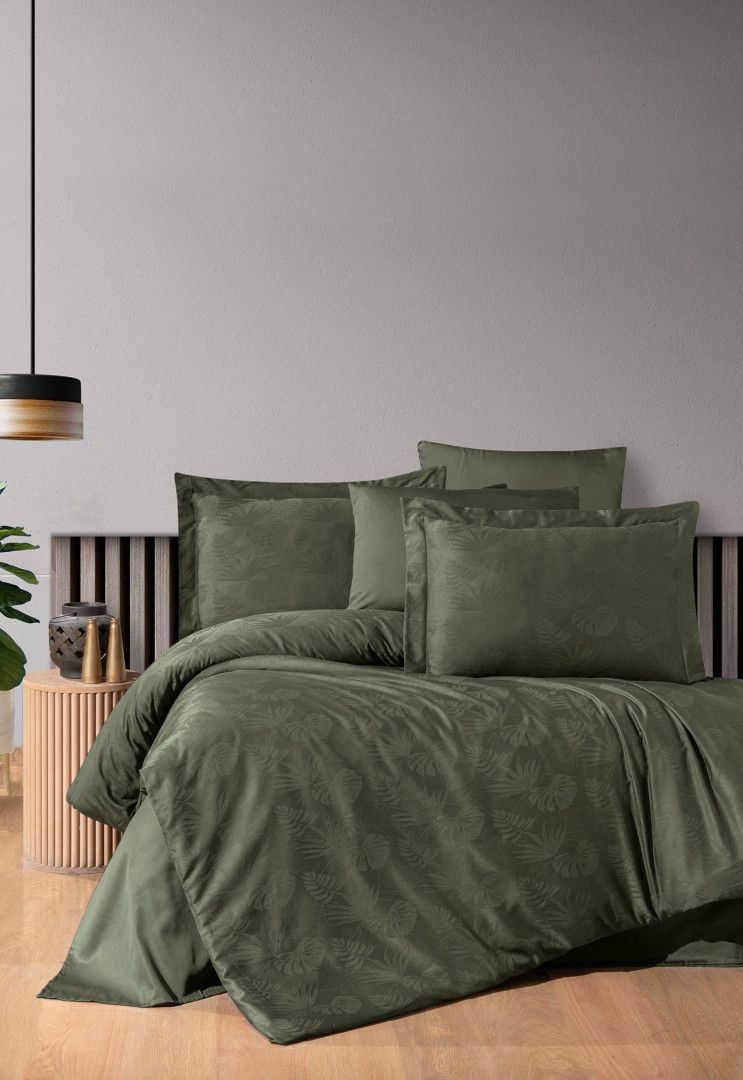 Постільна білизна First Choice Jacquard Satin Dark Eeries - Nichol Dark Green