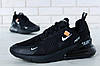 Чоловічі кросівки Nike Air Max 270 Black (Чорні) Взуття Найк Аір Макс 270 текстиль демісезон, фото 7