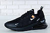 Чоловічі кросівки Nike Air Max 270 Black (Чорні) Взуття Найк Аір Макс 270 текстиль демісезон, фото 3