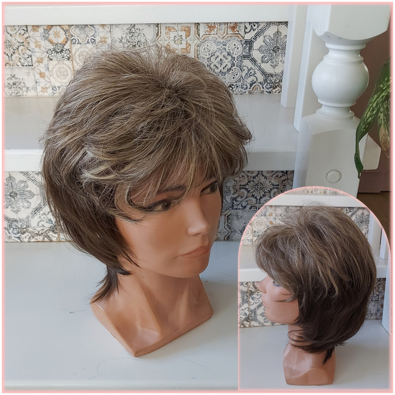 Перука каскад з термоволокна платіново-русявий мікс 1421G-12/26, фото 1