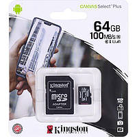 Карта памяти Kingston MicroSDXC 64GB UHS-I A1 (Cl10) и SD adapter SDCS2/64GB 298697/060014