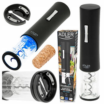 Електричний штопор Adler AD 4490 – автоматичне відкривання вина, LED-підсвітка