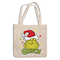 Эко-сумка шоппер с новогодним принтом "Гринч похититель Рождества. The Grinch Stole Christmas"