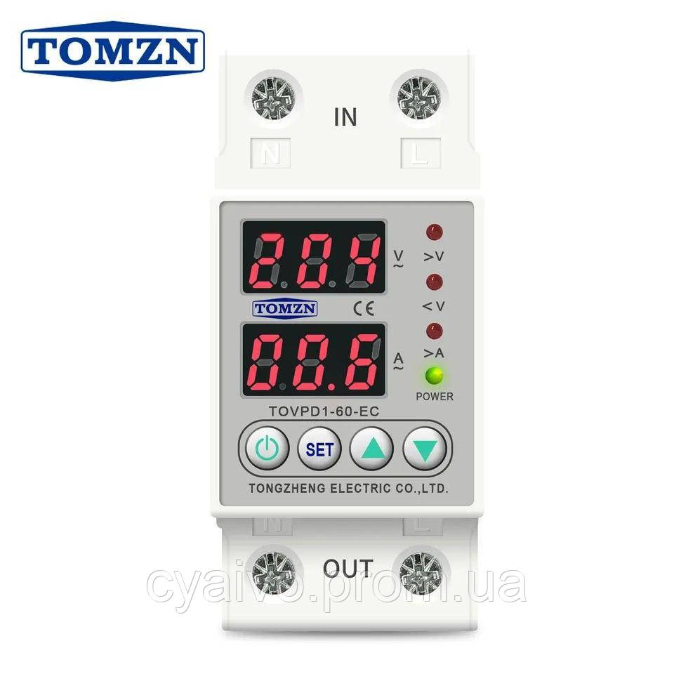 Електронне реле захисту напруги TOMZN TOVPD1-60-EC 60А
