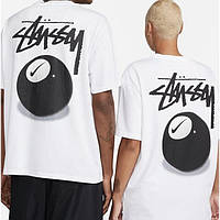 Парные футболки Stussy коллаборация с Nike белая стусси унисекс