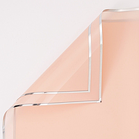 Плівка (калька) матова в листах "Персикова з срібною каймою 04", (58 см х 58 см) 5 листів