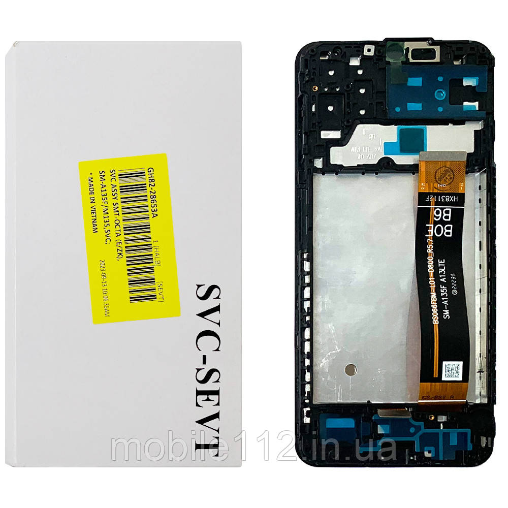 Екран (дисплей) Samsung Galaxy A13 4G A135F, M13 M135F з тачскріном та рамкою SM-A135F BS066FBM-L01-D800-R5.7 оригінал OEM SP