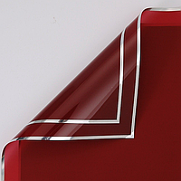 Плівка (калька) матова в листах "Бордова з срібною каймою 11", (58 см х 58 см) 5 листів