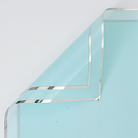 Плівка (калька) матова в листах "Ніжно-блакитна з срібною каймою 09", (58 см х 58 см) 5 листів