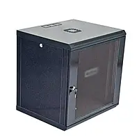 19"12U, 600x600x640мм Шкаф эконом,акриловое стекло, черный