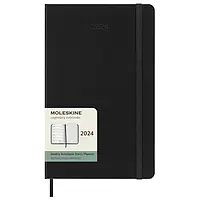 Щотижневик Moleskine на 2024 рік, А5, 144 стор., чорний, DHB12WN3Y24