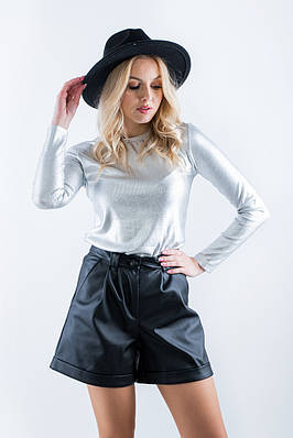 Лонгслів жіночий в рубчик сріблястий  5042 (2000000122120)