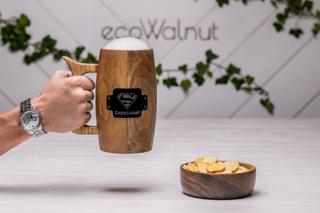 Пивний бокал із дерева Стакан Кружка Чашка для пива з іменним логотипом