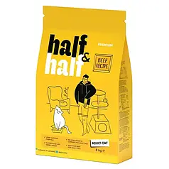 Сухий корм для кішок Half&Half Adult — яловичина 8 кг