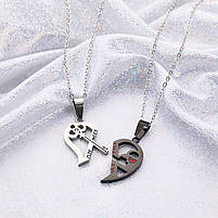 Кулон парний для закоханих серця з ключем. Парні підвіски для двох. Підвіска кулон пара для двох, фото 7