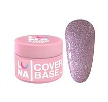 База камуфлююча Luna Cover Base 10 рожева ніжність з блискітками. 30 мл