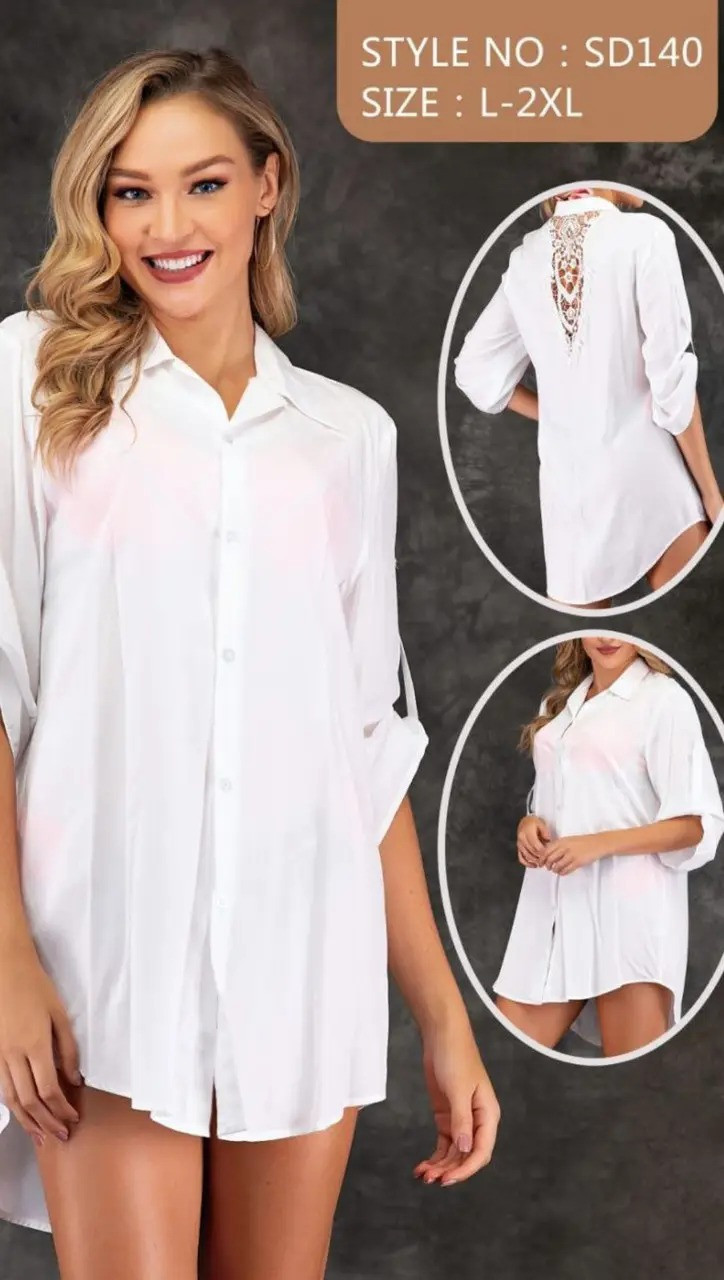 Жіноча пляжна сорочка на гудзиках Z. Five 140 біла на 46 48 50 розмір