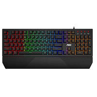 Клавиатура игровая AOC GK200 мембранно-механическая Gaming RGB радужная подсветка USB