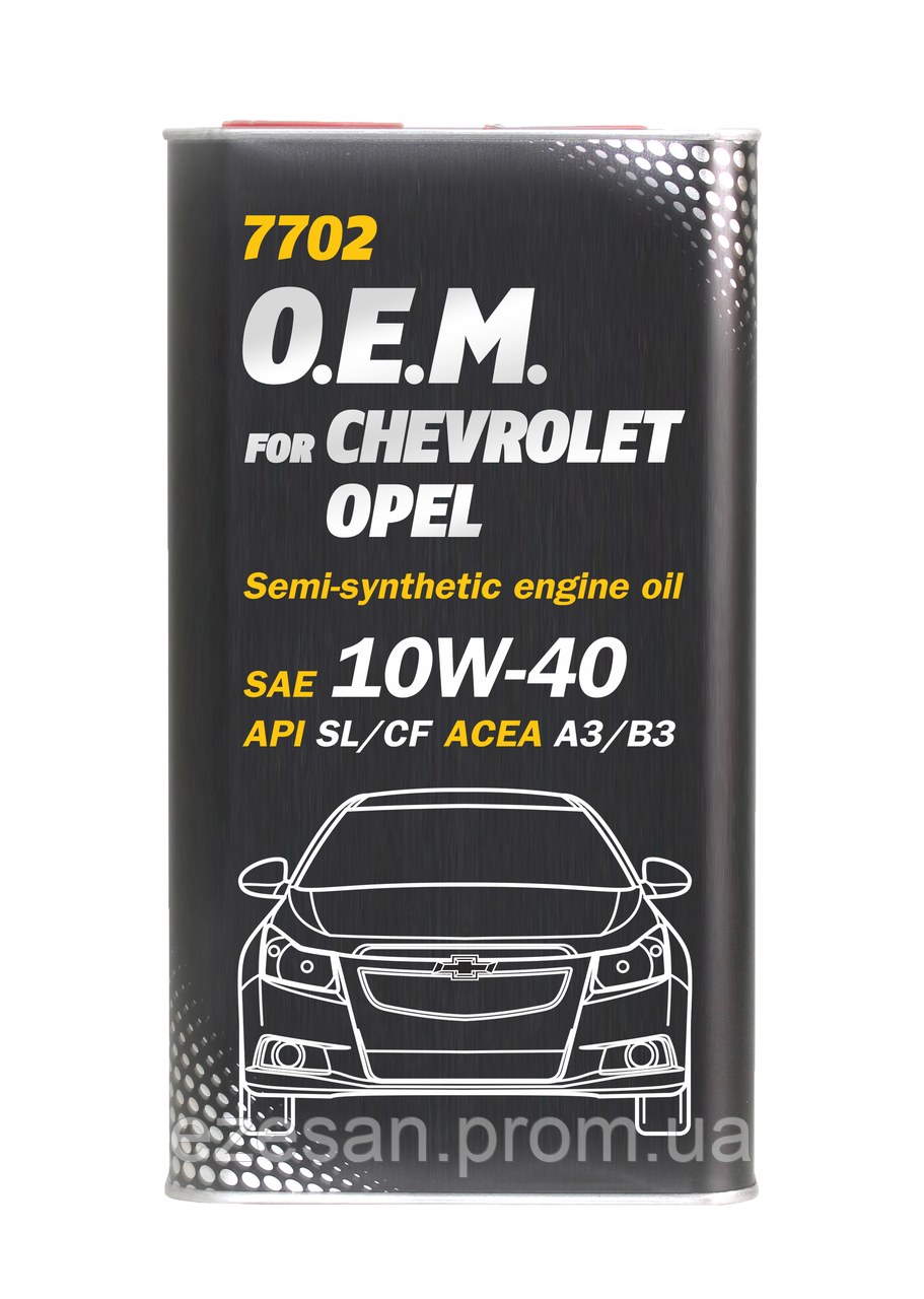 Оригинальное полусинтетическое моторное масло Mannol metal 7702 O.E.M.for CHEVROLET OPEL SAE10W-40 4L - фото 1 - id-p2062784069