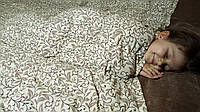 Полуторное евро утяжеленное одеяло. 150х210см, 8кг, с кармашками на замочках, наполнитель из гречневой лузги.