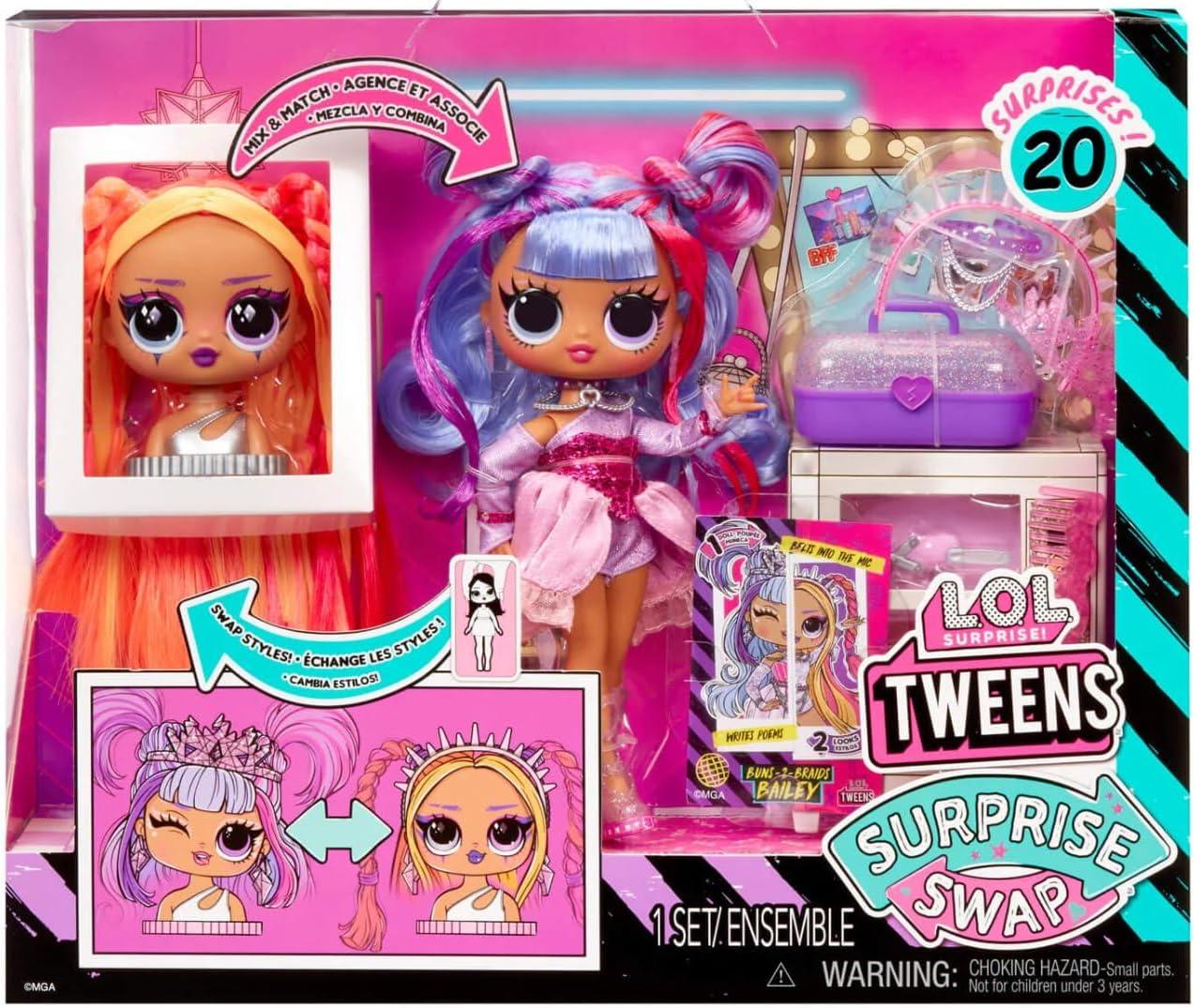 Лялька лол твінс L.O.L. Surprise! Tweens Surprise Swap Fashion Doll Buns-2-Braids Bailey