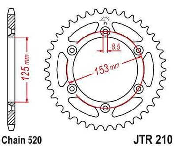 Зірка задня GNS300,Kovi Max 300,Exdrive CRF300,Honda CR/CRF, PBR 289.48, 520H-48T D125/153,JTR210.48