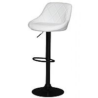 Стул барный Bonro B-074 со спинкой белый с черным основанием барное кресло для бара кафе кухни R_2253