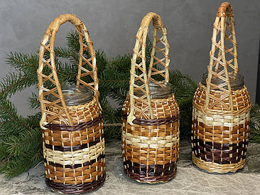 Банка з лози для освяти води (1 л) «широка ручка»