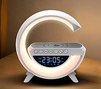 Настільна смарт лампа-нічник Light-Wireless Happy Light з колонкою, бездротовою зарядкою та годинником (BT-3401), фото 8