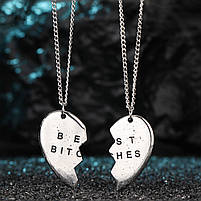Парні кулони для двох друзів Best Bitches. Парні кулони для двох подружок. Прикольні подарунки для двох, фото 6
