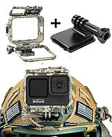 Комплект!Крепление на военный шлем для GoPro + чехол для экшн-камеры гопро 9,10,11,12 рамка на каску