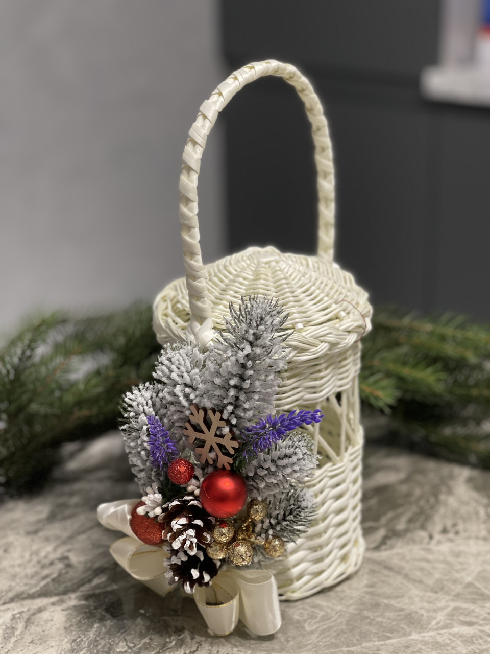 Корзина для банки 1л із декором